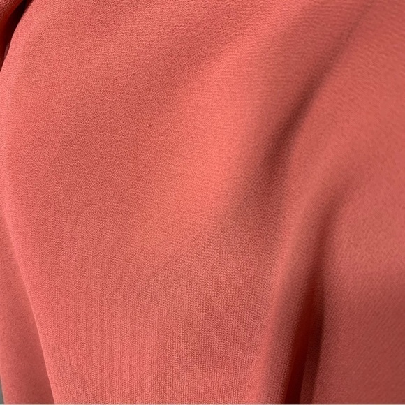 Grace Karin Pink Corral Midi Dress Chiffon Slit Sleeves Flowy Minimalist Sz 3XL - Picture 11 of 15